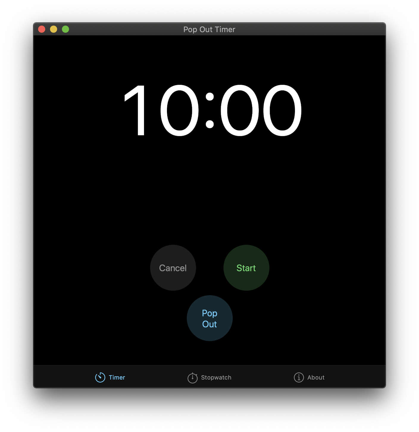 Screenshot of Pop Out Timer